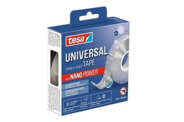 Tesa Univerzalni trak Universal double-sided tape, 3 m x 30 mm, translucent, Nano Power,
