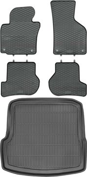 Škoda Octavia II Liftback od 2009-2013 KOMPLET - gumijaste avtotepi + zaščitna preproga za prtljažnik