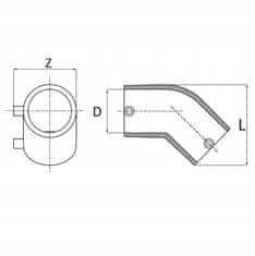 PE KOLENO ELEKTROFUZIONIRNI FITING 45 STOPINJ 32 MM PE100 SDR11 EF