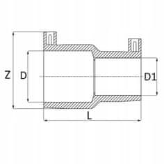 PE REDUKCIJSKA ELEKTROFUZIONSKA SPOJNICA 32X25MM PE100 SDR11 EF