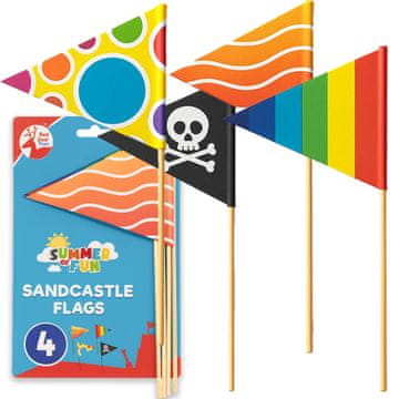 DE BC Flags Sandbox Toys Set dodatkov za pesek za otroke, 4x