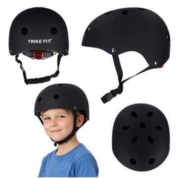 Northix Otroška kolesarska čelada, nastavljiva LED, S 48-54 cm, črna