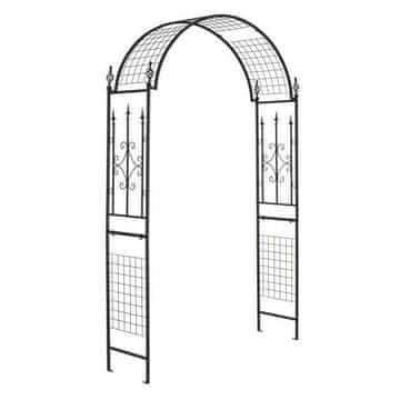 Costway Vrtna pergola kovinska črna vrtna lopa