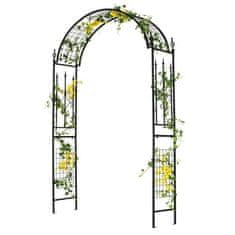Costway Vrtna pergola kovinska črna vrtna lopa