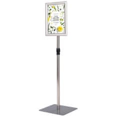 Costway Komplet 2 stojal za plakate z vrtljivim okvirjem 360°, nastavljiva višina 74-118 cm, srebrna