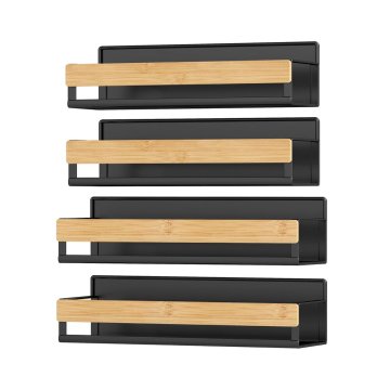 Songmics Komplet začimbnikov z magnetom 30x10x7.5 cm črne barve