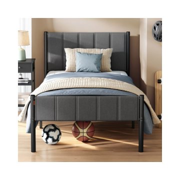 Songmics Posteljni okvir 140x200 cm Siva