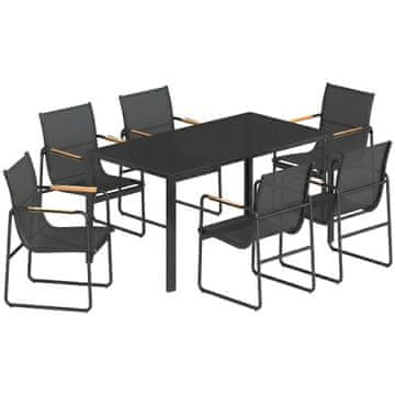 Homestar Vrtni garnitura miza in 6 stolov 150x80x73 cm črna