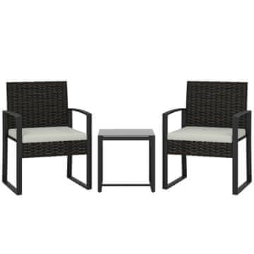 Homestar Bistro komplet 3-delni vrtni garnitura 55x58x76 cm krem