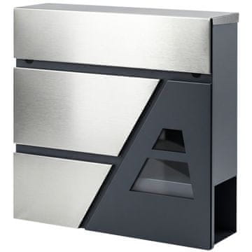 Homestar Stenska poštna skrinjica 37x10x37 cm siva