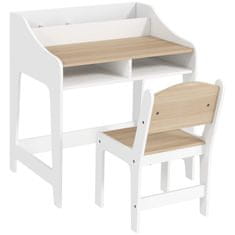 Homestar Otroška pisalna miza in stol komplet 60x48x68 cm naravni, z shranjevalnim prostorom