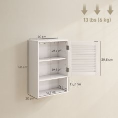 Homestar Kopalniška viseča omarica 40x20x60 cm bela