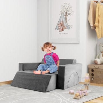 Costway Otroški modularni kavč 8-delni, siva