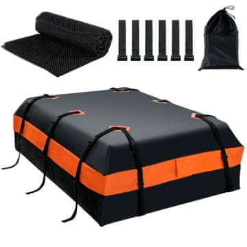 Costway Vodoodoben strešni kovček 600 L 132x100x43 cm črno oranžen