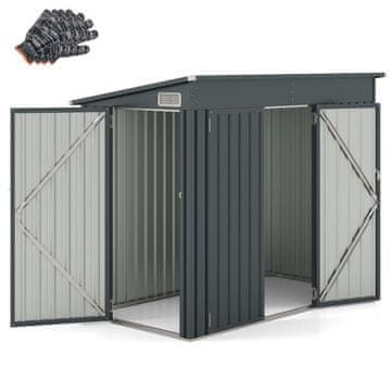 Costway Vrtna shramba na prostem 235x117x185 cm temno siva