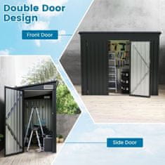 Costway Vrtna shramba na prostem 235x117x185 cm temno siva