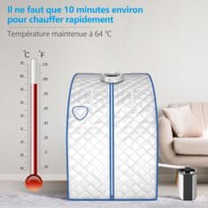 Costway Prenosna parna savna z 3L 1000W parnim kotlom, 9 nastavljivih temperatur, srebrna