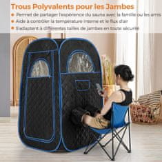 Costway Prenosna parna savna 89x89x149 cm črna za 1-2 osebi s 3-litrskim parnim generatorjem