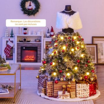 Costway Umetno božično drevo 150 cm, že osvetljeno z 465 vejicami, 50 LED kroglicami, 36 storži