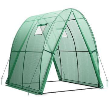 Costway Zunanja stenska tunelska rastlinjak 6x6x6,6 ft zelena