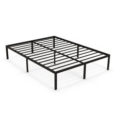 Costway Kovinski okvir postelje s platformo, 36 cm visok, king size, črne barve