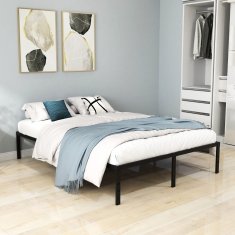 Costway Kovinski okvir postelje s platformo, 36 cm visok, king size, črne barve