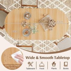 Costway Zložljiva jedilna delovna miza 163x80x75 cm naravno lesena