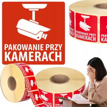 Samolepilne etikete PAKIRANJE ZA FOTOAPARAT 40x40 1000 kosov PAKIRANO