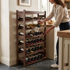 Northix Držalo za steklenice vina, orehov stojalo za rdeče in belo vino