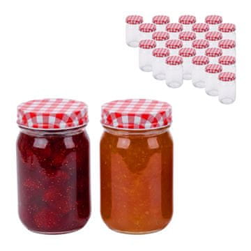 Northix Komplet steklenih kozarcev za marmelado 400 ml - nepredušni pokrovčki z navojem