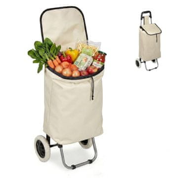 Northix Zložljiv nakupovalni voziček - 28-litrska vreča, nosilnost 15 kg
