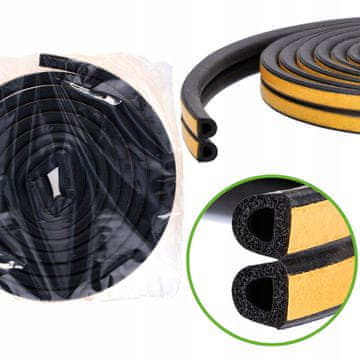 Tesnilo za garažo D 12x10 črno 1m (2x0,5m)