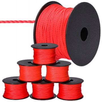 GO! 6 x Zidarska vrvica 50 m x 2 mm RDEČA