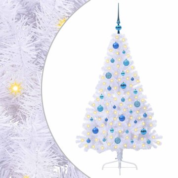 Vidaxl Umestno božično drevo med 150 LED Bela 150 cm PVC in jeklo