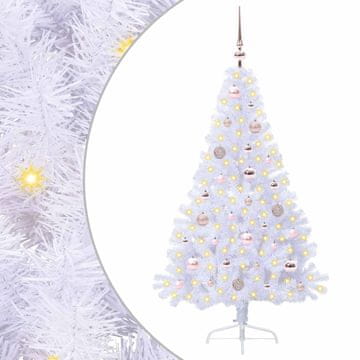 Vidaxl Umestno božično drevo med 150 LED Bela 150 cm PVC in jeklo