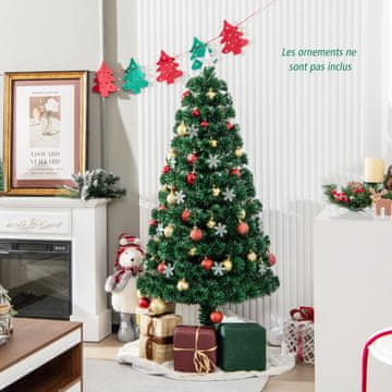 Northix 150 cm optično božično drevo - 24 LED, snežinke