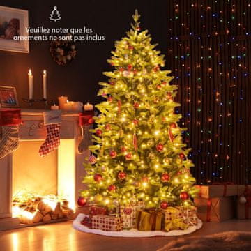 Another-Label Umetno božično drevo z vnaprej osvetljenimi lučmi 180 cm, 250 LED, 11 načinov delovanja
