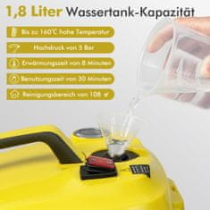 Another-Label Parni čistilec 2000 W, 1,8-litrski rezervoar, 13-delni, na kolesih