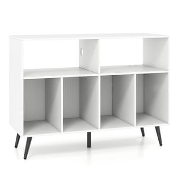 Northix Stojalo za gramofon s polnilno postajo, shranjevanje vinilnih plošč, belo