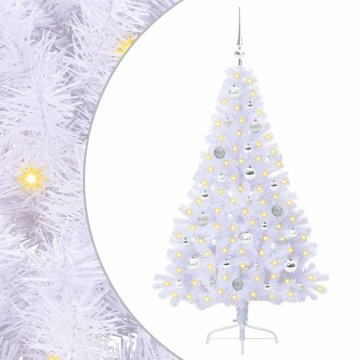 Vidaxl Umestno božično drevo med 150 LED Bela 150 cm PVC in jeklo