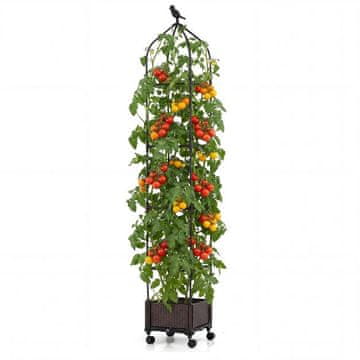 Costway Dvignjena vrtna gredica z obelisk trellis, samozalivalna