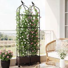 Costway Dvignjena vrtna gredica z obelisk trellis, samozalivalna