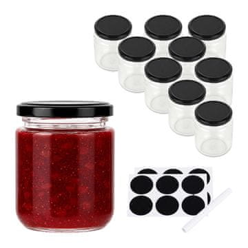 Northix Komplet 10 steklenih kozarcev za marmelado z nepredušnimi pokrovi, 200 ml