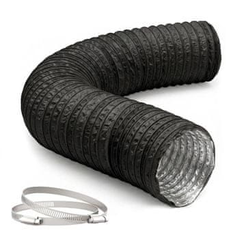 Northix Fleksibilna črna prezračevalna cev, 5 m - 100 mm, PVC in aluminij