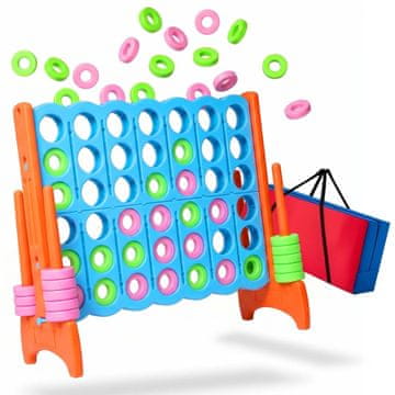 Northix XXL Connect Four Game, svetlo modro-oranžna, z vrečko