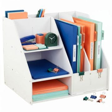 Northix Organizator za pisanje A4 z razdelki – bel MDF