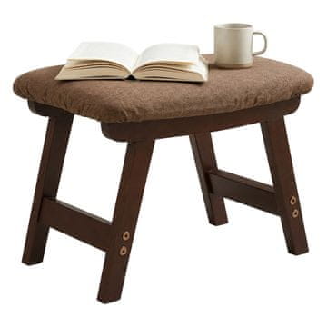 Northix Rjav ergonomski tabure, bukev in lan, 29x40x25 cm