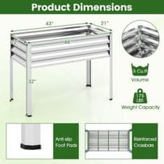 Northix Dvignjena vrtna gredica z nogami, kovinski sadilnik 44x22x32