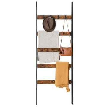 Songmics Lestev za brisače 65x178 cm rjavo črna