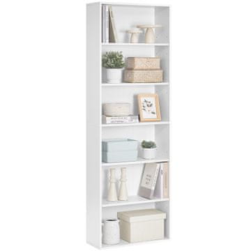 Songmics Knjižna omara, 24x60x178.5 cm, bela